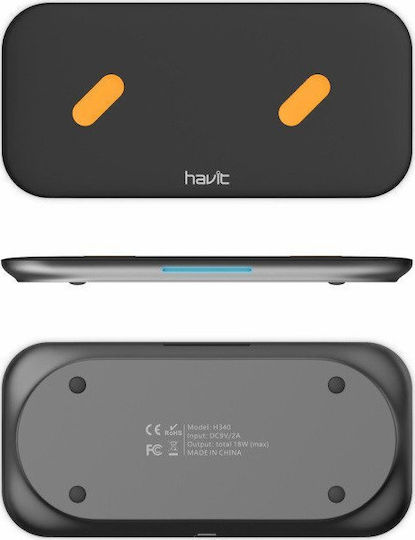 Havit Ασύρματος Φορτιστής (Qi Pad) 18W Μαύρος (H340)