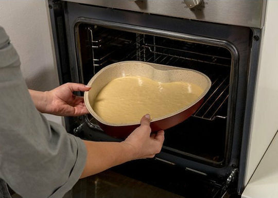 Nava Ceramic Aluminum Cake Baking Pan Terrestrial Burgundy 33x33x5cm