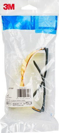 3M Amber Safety Glasses for Protection with Yellow Lenses 1pcs