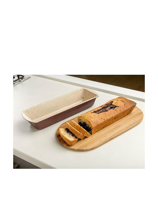 Nava Ceramic Aluminum Cake Baking Pan Terrestrial Burgundy 39x12.5x6cm