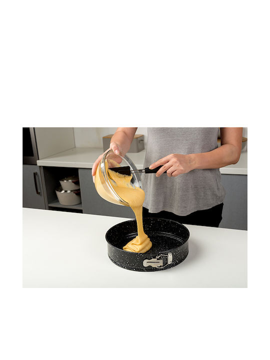 Nava Marble Aluminum Cake Baking Pan with Removable Bottom Nature Black 28x28x7cm