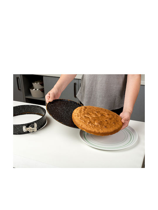 Nava Marble Aluminum Cake Baking Pan with Removable Bottom Nature Black 28x28x7cm