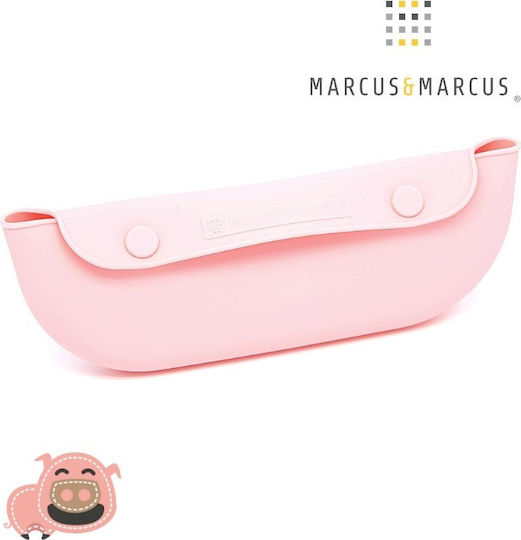 Marcus & Marcus Pokey the Piglet Impermeabila Bavetă material textil cu autocolant & Buzunar Roz 2buc