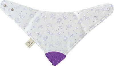 Marcus & Marcus Teething Bandana Fabric with Button Purple for 3 m+