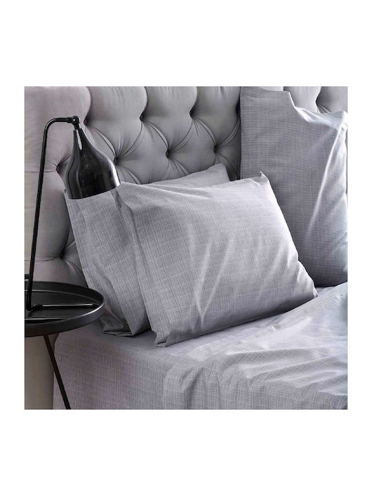 SB Home Lucifer Σετ Σεντόνια Μονά 160x240εκ. Grey (3τμχ)