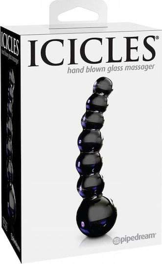 Icicles Icicles No.66 Γυάλινο Dildo Black 12cm
