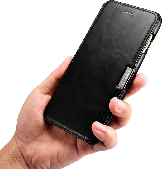 iCarer Vintage Folio Book Δερματίνης Μαύρο (iPhone SE 2022/2020)