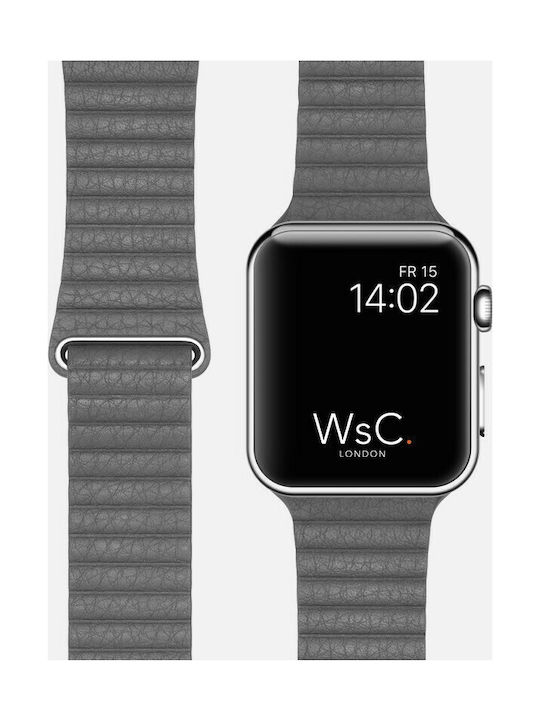 Каишка Изкуствена кожа Сив (Apple Watch 44/45/46mm/Ultra 49mm)