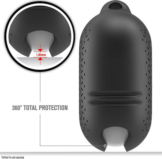 Catalyst Premium Edition Waterproof Θήκη Σιλικόνης με Γάντζο σε Μαύρο χρώμα για Apple AirPods Pro