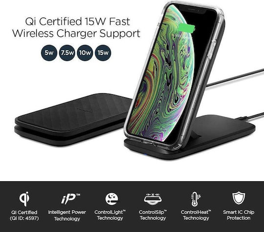 Spigen Wireless Charger (Qi Pad) 15W Quick Charge 3.0 Blacks (F316W)