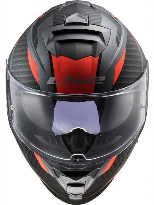 LS2 FF800 Storm Racer Matt Titanium Fluo Orange Κράνος Μηχανής Full Face 1400gr με Sunvisor