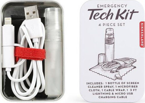 Kikkerland Emergency Tech Kit Regulär USB zu Blitzschlag / Micro-USB Kabel Weiß 1m (CD135)