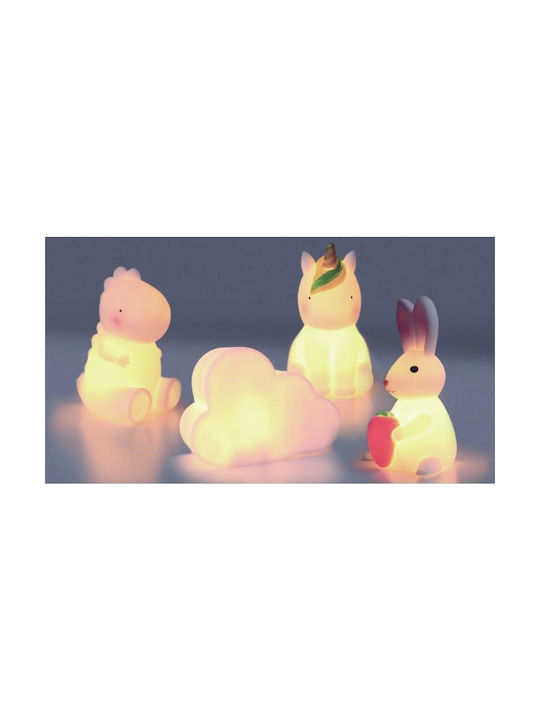 Aca Led Kids Decorative Lamp Unicorn with Color Changes White 5.8x8.3x10εκ.