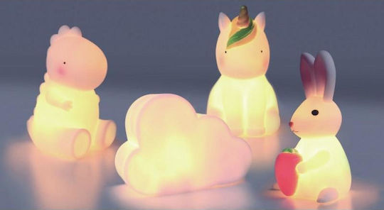 Aca Led Kids Decorative Lamp Unicorn with Color Changes White 5.8x8.3x10εκ.