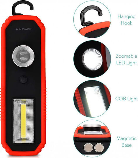 Navaris Lanternă de lucru Baterie LED IP54 Lanterne cu blițuri cu luminozitate până la 120lm 2 bucăți