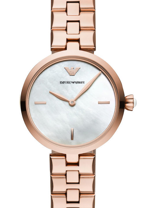 Emporio Armani Arianna Γυναικείο Ρολόι 32mm Μπαταρίας με Ροζ Χρυσό Μεταλλικό Μπρασελέ