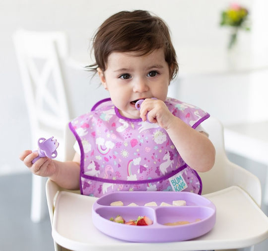 Bumkins Unicorns Waterproof Bib Plastic with Hoop & Loop Fastener & Pocket Multicolored for 24 m+