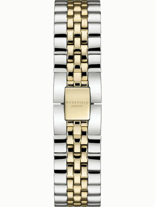 Rosefield The Boxy Γυναικείο Ρολόι 28mm Μπαταρίας με Ασημί Μεταλλικό Μπρασελέ