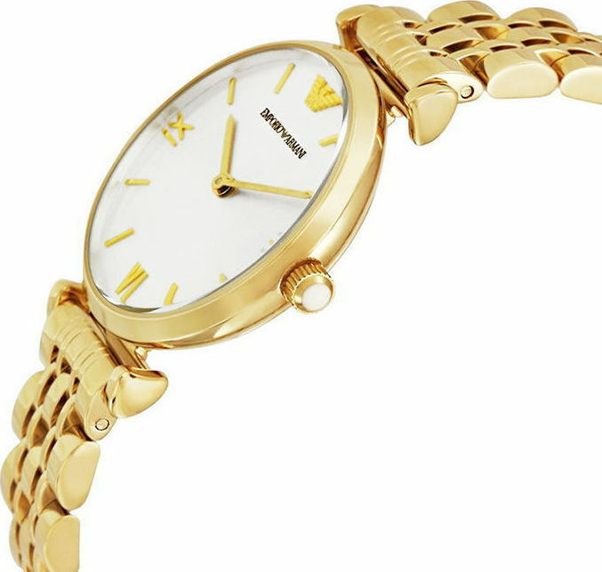 Emporio Armani Damen Uhr mit Gold Metallarmband AR1877 Skroutz