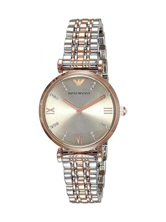Emporio Armani Ρολόι Μπαταρίας με Μεταλλικό Μπρασελέ Emporio Armani Ρολόι Μπαταρίας με Μεταλλικό Μπρασελέ