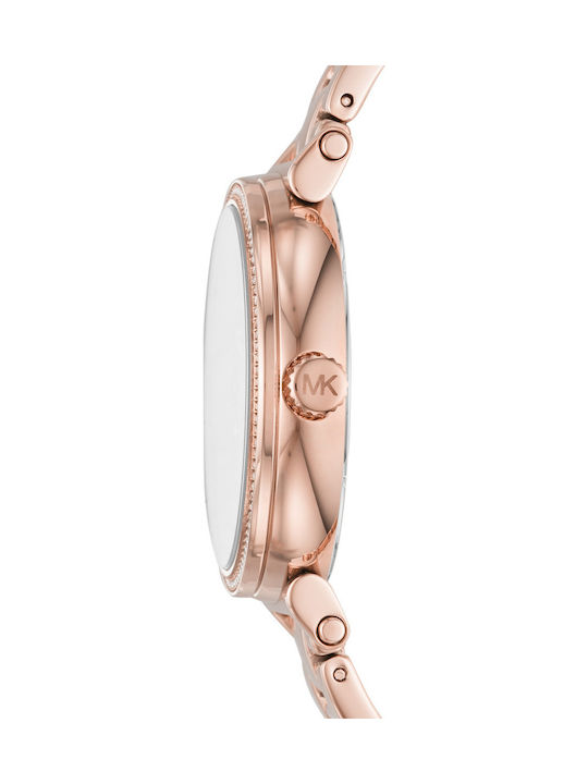 Michael Kors Sofie Γυναικείο Ρολόι 34mm Μπαταρίας με Ροζ Χρυσό Μεταλλικό Μπρασελέ
