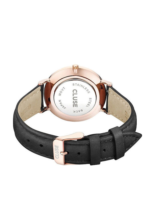 Cluse La Boheme Women's Watch with Black Leather Strap