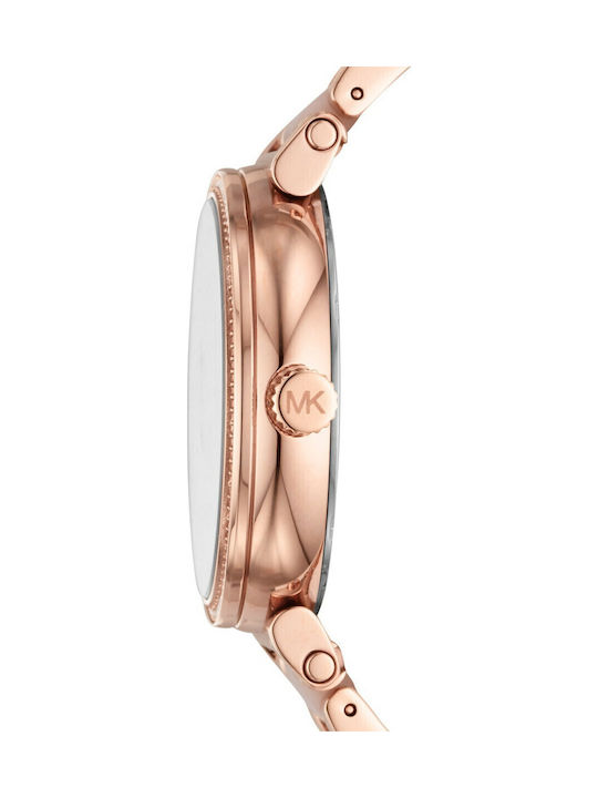 Michael Kors Watch Women's Watch with Pink Gold Metal Bracelet