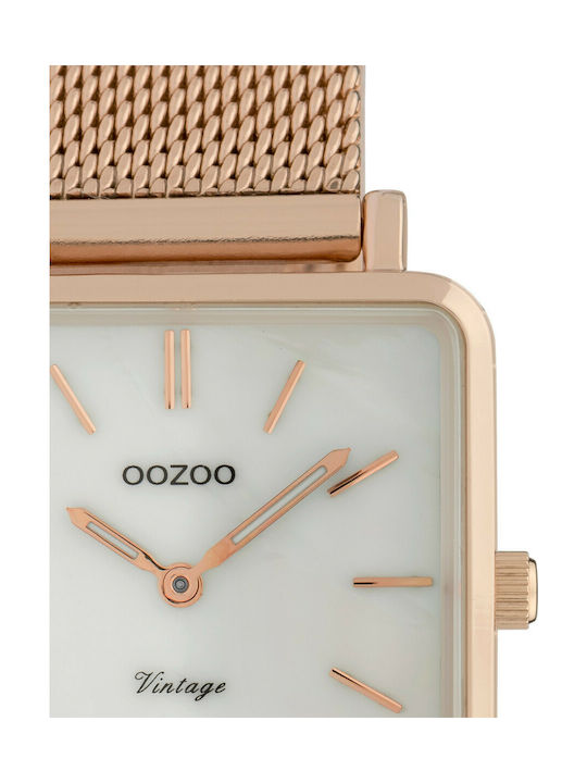 Oozoo Timepieces Vintage Watch with Metal Bracelet Pink Gold