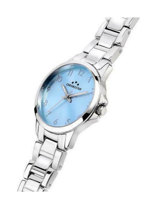 Chronostar Streamer Watch with Silver Metal Bracelet