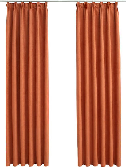 vidaXL Perdele Opace Cu Coafură Cărămizie 140x175cm vidaXL Perdele Opace Cu Coafură Cărămizie 140x175cm