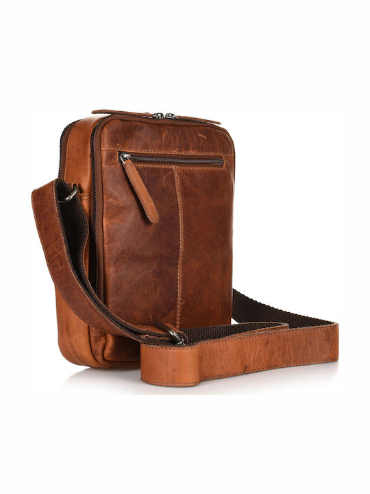 Leather Men's Bag Shoulder / Crossbody Tabac Brown