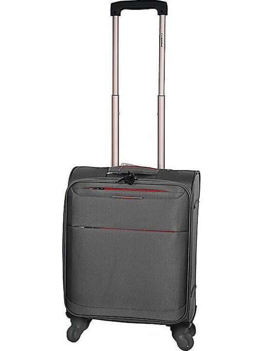 Diplomat Small The Athens Collection Cabin Fabric Gray Suitcase with 4 Wheels Height 53cm