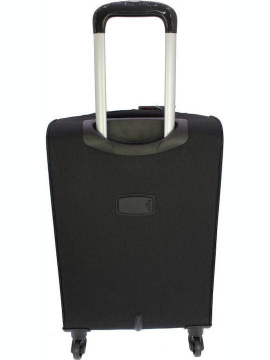 Bartuggi 722-132 Medium Fabric Black Suitcase With 4 Wheels Height 58cm