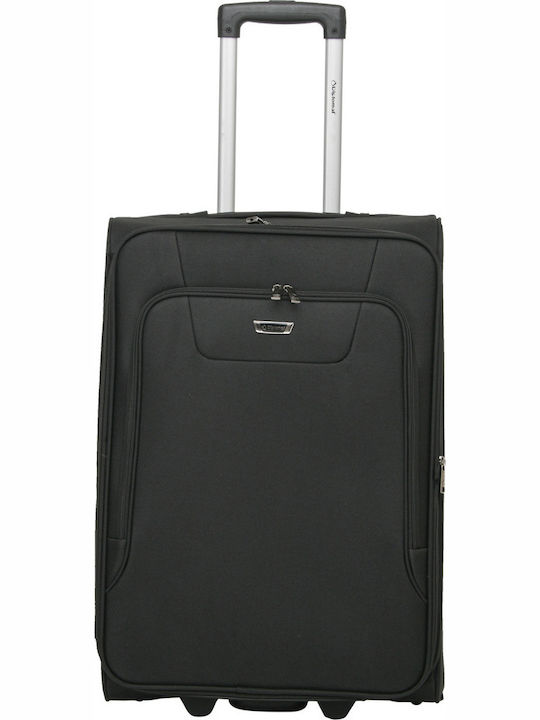 Diplomat Medium Fabric Black Suitcase With 2 Wheels Height 61cm