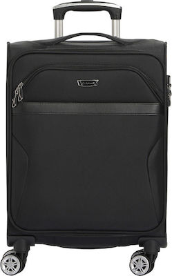 Diplomat ZC998 Cabin Travel Suitcase Fabric Black with 4 Wheels Height 55cm