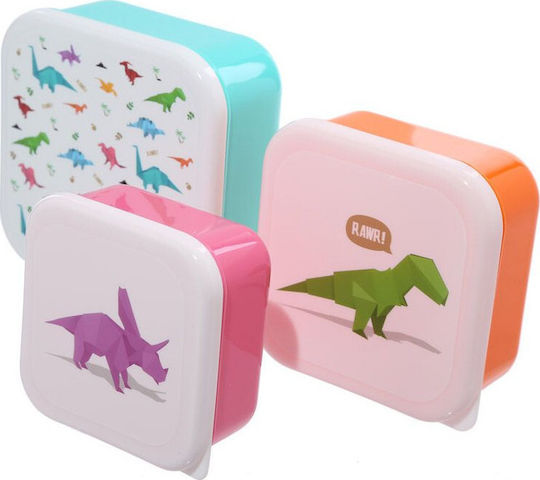 Puckator Plastik Kinder Lunchset Dinosaurier Mehrfarbig