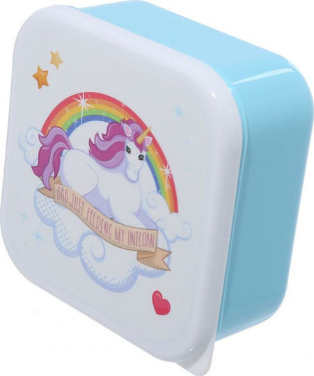 Puckator Enchanted Rainbows Unicorn Kids Set Lunch Plastic Box Multicolour