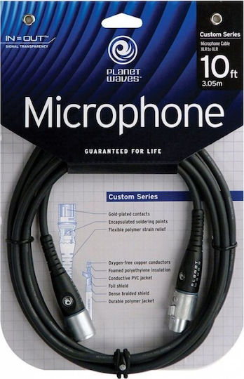 Planet Waves PW-M-10 Cable XLR male - XLR female Μαύρο 3m PW-M-10