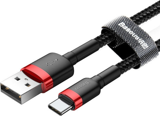 Baseus Cafule Braided USB 2.0 Cable USB-C male - USB-A Μαύρο 0.5m CATKLF-A91