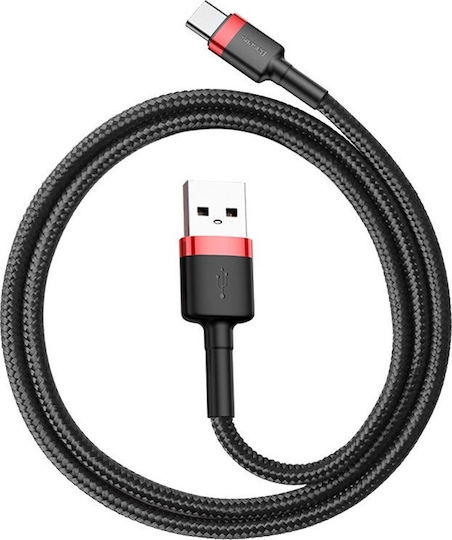 Baseus Cafule Braided USB 2.0 Cable USB-C male - USB-A Μαύρο 0.5m CATKLF-A91