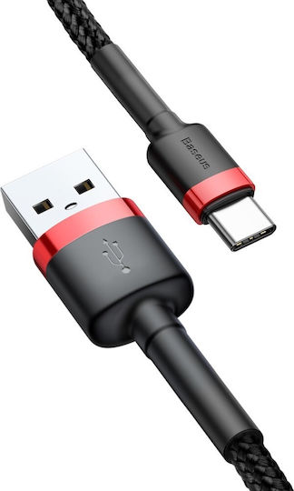 Baseus Cafule Braided USB 2.0 Cable USB-C male - USB-A Μαύρο 0.5m CATKLF-A91
