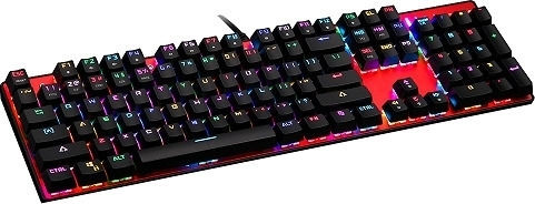 Motospeed Inflictor CK104 Gaming Mechanical Keyboard with Outemu Red switches and RGB lighting (Greek) Red