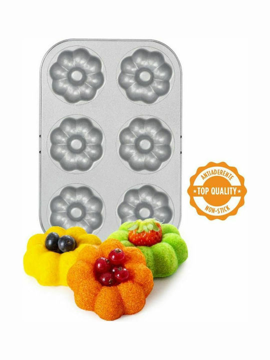 Decora Φόρμα Ζαχαροπλαστικής για Cupcakes/Muffins από Αλουμίνιο 6 Θέσεων 27x18x2.3εκ.