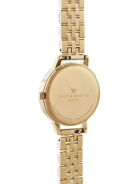 Olivia Burton Bejewelled Lace Damen Uhr mit Gold Metallarmband
