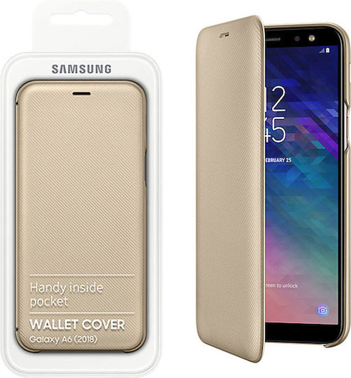 Samsung Book Synthetic Leather Gold (Galaxy A6 2018) GWW