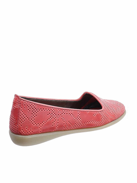 Leder Damen Mokassins in Rot Farbe