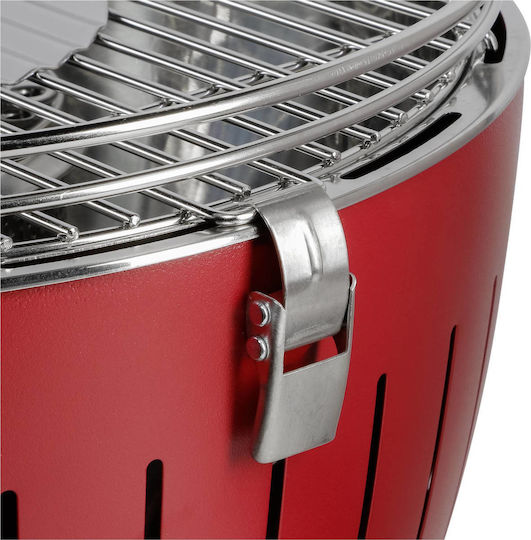 LotusGrill G34 U Ανοξείδωτη Φορητή Ψησταριά Κάρβουνου Kettle με Καπάκι 32x32εκ. Red