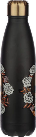 Puckator Skulls Roses Sticlă Termos Oțel inoxidabil Fără BPA 500ml Negru