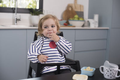 Baby to Love Smock Waterproof Coverall Plastic with Hoop & Loop Fastener & Sleeves Blue Stripes