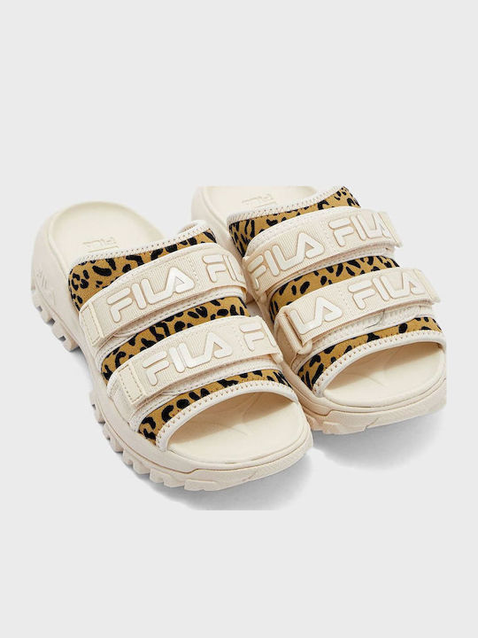 Outdoor Slides με Πλατφόρμα σε Μπεζ Χρώμα